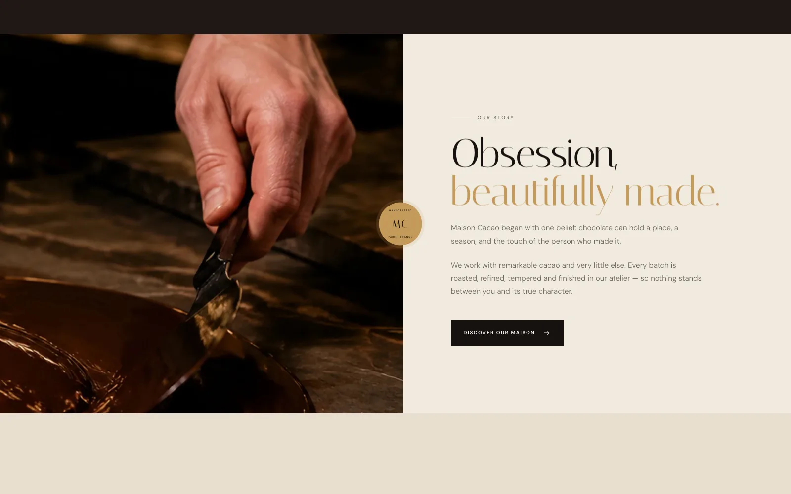 Maison Cacao · Faithful, not literal